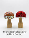 Crystal Mushroom Ornament — Hand-Set Swarovski, 3 Inches